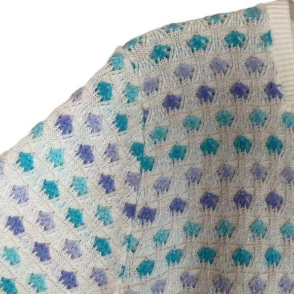 Vintage 90s Alfred Dunner pastel patterns short sleeve grandma sweater - Picture 4 of 6